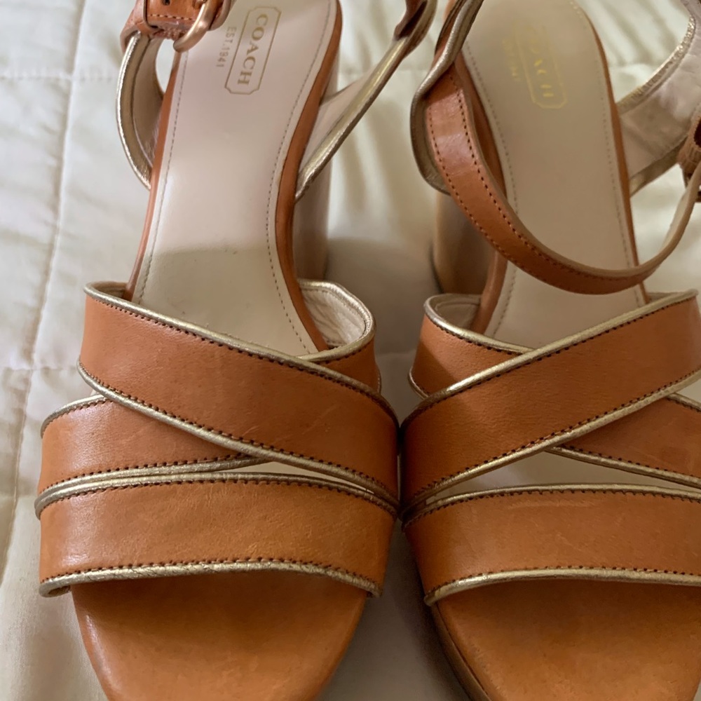 Coach Leather Nikkie Wedges. Originally $260. New, never worn. Size 8B.